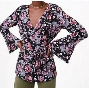 NWT Loft Floral Print V-neck Wrap Blouse